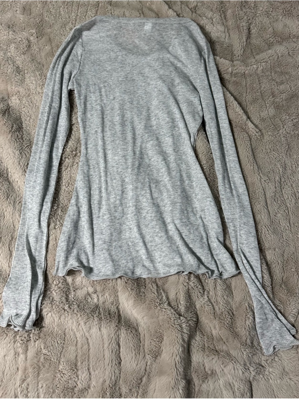 SKIMS SHEER COTTON Long Sleeve Wide Crew - Picture 5 of 11